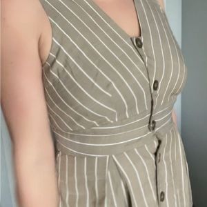 Tan Stripped Summer Dress